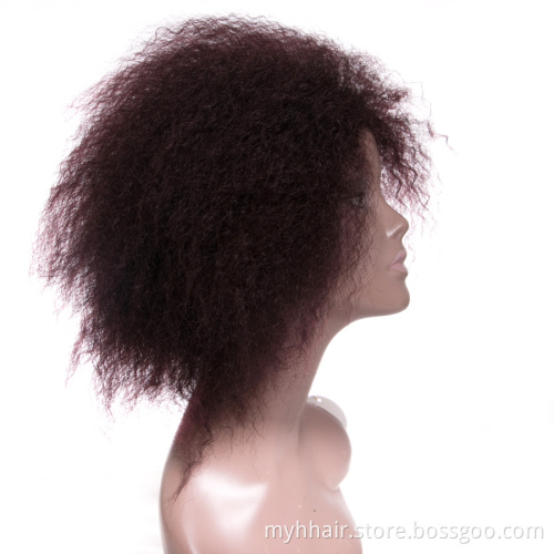 6 Inch Kinky Curly wigs,Natural Black Burgundy Short synthetic hair,Wigs for Women,Short Afro Cosplay Daily